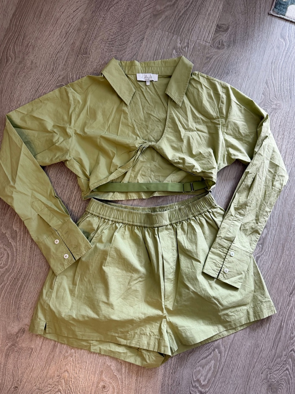 Revolve L’Academie Matching Green Short Set